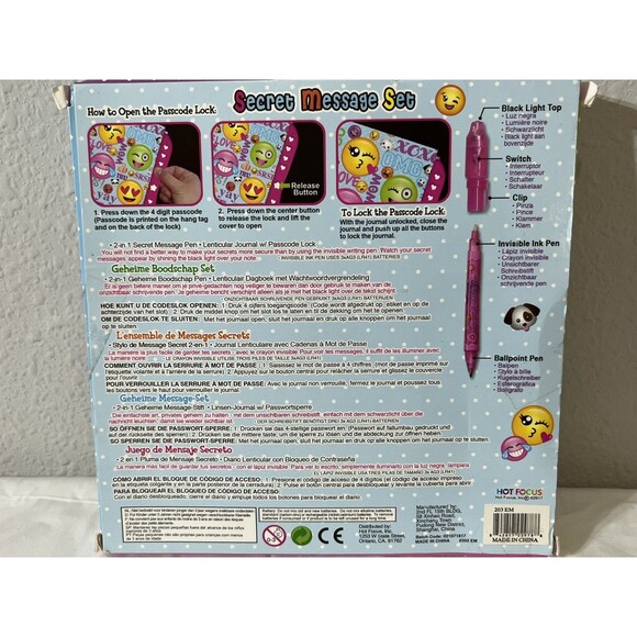 Hot Focus Secret Diary with Passcode and Invisible Ink 8” journal FREE SHIPPING - Picture 7 of 10